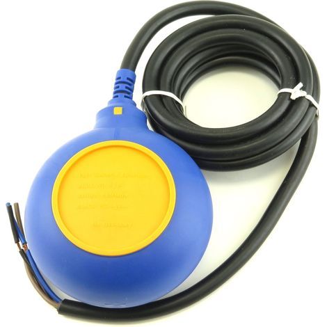 Interrupteur à flotteur rond avec câble de 6 pieds, 15 A, fil de calibre 14, 250 V, 1 NO, 1 NC (1/2)
