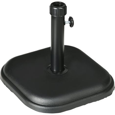 Base per Ombrellone da Giardino in Plastica e Cemento da 11kg 36x36x31cm Nero (1/5)