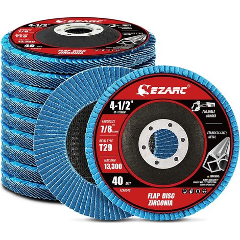 Flap Discs, Grinding Disc Ø 115 mm, Grit 40 for Metal Removing Deburr, Rust, Polishing, Finishing (1/5)