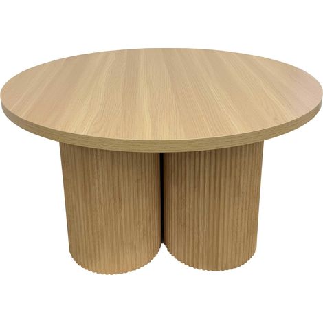Oviala – Table basse ronde 80 cm – Hauteur 45 cm – Bois de pin FSC – MDF mélaminé – Style scandinave moderne pour salon