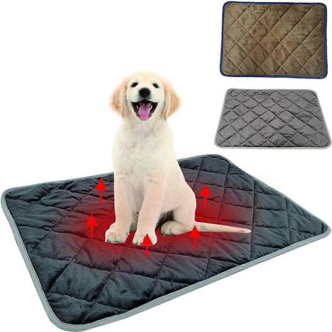 Tapis de niche pour grands chiens, coussin antidérapant et chauffant, doux et confortable - XL - Bleu marine (1/4)
