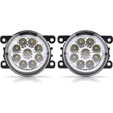 Fog Light Ranger,Fog Light Ranger, Feux Diurnes Rond,Fendinebbia+Smart+450,Feux De Jour Led Fiat Drl Voiture Antibrouillard,Antibrouillard,9 Led Voiture Avant Rond Antibrouillard Drl Feux De (1/3)