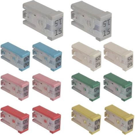 MCASE 14Pcs Mini Split Cartridge Fuse Kit for Automotive 15A 20A 25A 30A 40A 50A 60A 32V MUMU (1/4)