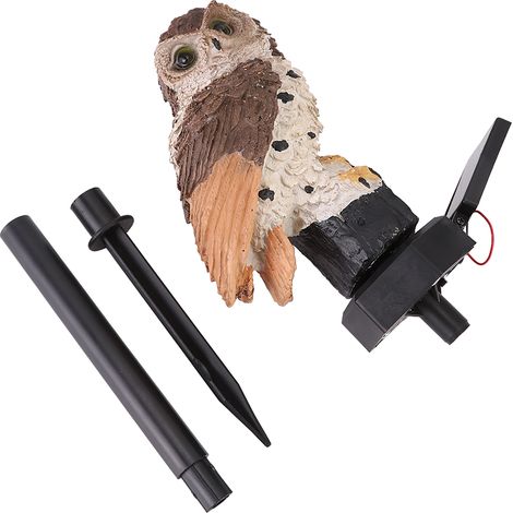Lampe solaire LED hibou pour jardin, décoration de pelouse, étanche, marron (1/5)