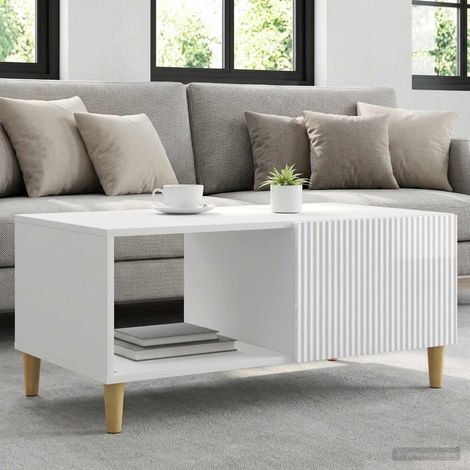 vidaXL Tavolino da salotto Bianco Lucido 90 x 50 x 40 cm (1/5)