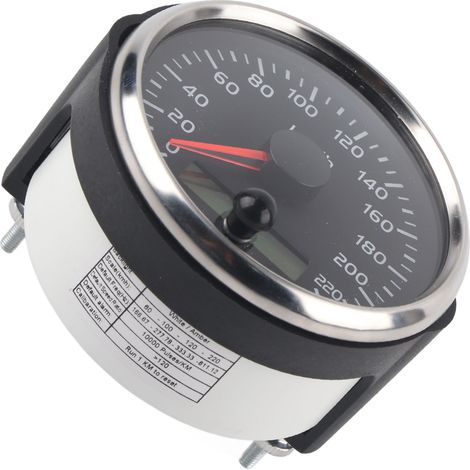 85-mm-LCD-Wasserdichter, einstellbarer Tachometer bis 220 km/h für Auto, LKW, Boot, Motorrad, 12 V/24 V (1/5)