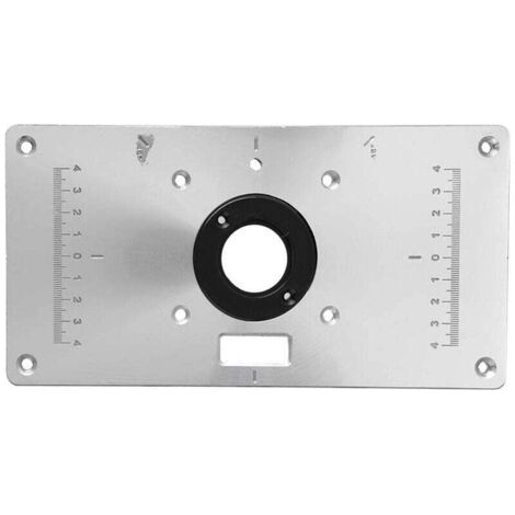 235 mm x 120 mm x 8 mm Aluminium-Frästisch-Einlegeplatte mit 4 Ringen und Schrauben für Tischlerbänke (1/4)