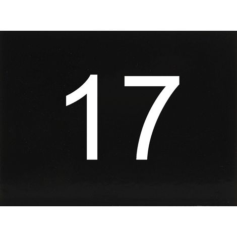 Nummernschild selbstklebend, 40 x 30 mm, Type 17, Kunststoff schwarz glänzend