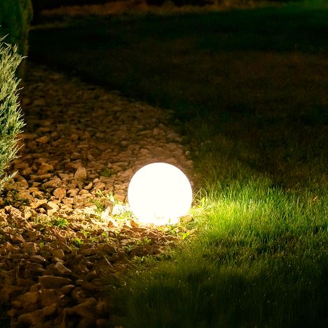 IluminaShop - Bola LED Sara Solar para Exterior 20Ø Cm IP44 Blanco Calido 3000
