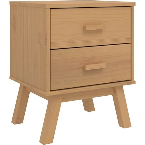 Bedside Cabinet OLDEN Brown Solid Wood Pine vidaXL