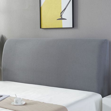 Housse De Tete De Lit - Extensible 150x70 Cm - Pour Lit Queen - Polyester Et Elasthanne - Gris (1/5)
