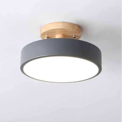 Nordische Industrie-Deckenleuchte für Eingangsbereich, Wohnzimmer, Esszimmer, Schlafzimmer, Arbeitszimmer, Badezimmer. Weißes Lichtmaterial: Holz und Eisen. (1/5)