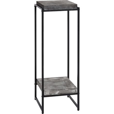 Mesa con soporte para plantas, estante para flores, mesa auxiliar de metal MDF gris oscuro, 101 cm, MED04068 (1/5)