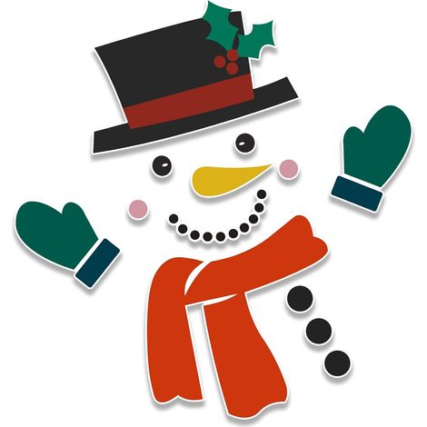 Juego de decoración navideña de muñecos de nieve, imanes suaves reutilizables, pegatinas incluidas para garaje, nevera, superficies metálicas. (1/5)
