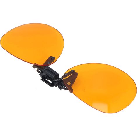 Lunettes à clip anti-lumière bleue, rabattables verticalement à 180°, verres orange portables pour ordinateur, rondes (1/5)