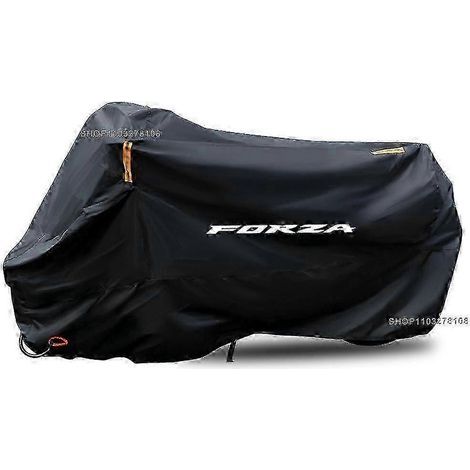 Housse de moto imperméable et résistante à la poussière, aux UV et à la pluie, pour Honda Forza 125, 250, 300, 350 et 750-S (150 cm) - Noir (1/5)