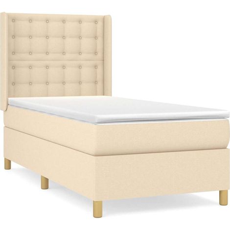 Maison Exclusive - Boxspringbett mit Matratze Creme 90x200 cm Sto (1/5)