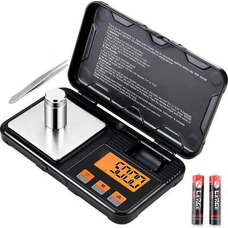 Balance de poche de précision 200 g avec écran LCD, poids d'étalonnage, fonction tare et arrêt automatique - Comprend 2 piles AAA (1/5)