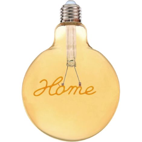 Lampadina globo a LED attacco E27 stile vintage con scritte filamento luce calda scritta HOME Luce calda 2500K (1/4)