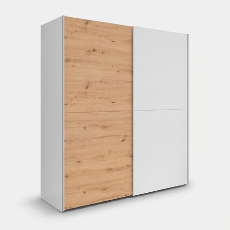 Armoire dressing avec étagères et commode Aura Light - bois neutre (1/3)