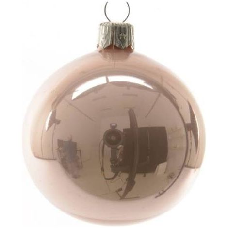Christbaumschmuck Glänzende rosa Glaskugel 8 cm