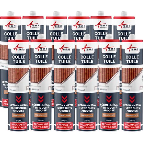 Colle, tuile, mastic souple pour tous matériaux - 290 ml x 12 Terre Cuite - ARCANE INDUSTRIES