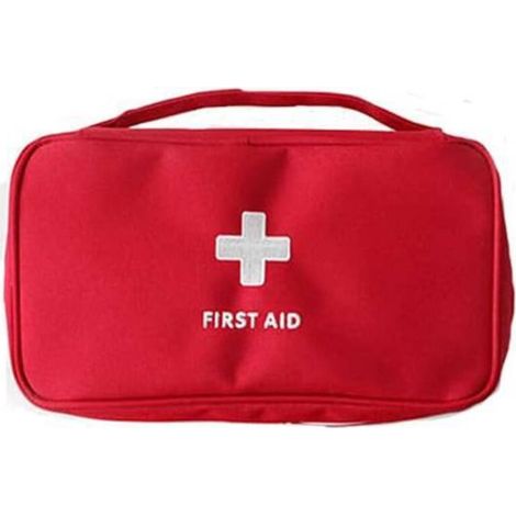 1 Sac de Premiers Soins de sécurité Vide , Trousse de Premiers Soins de Voyage Portable Mini Sac médical , Sacs de Rangement de Pack de médicaments Vide (Rouge) (1/5)