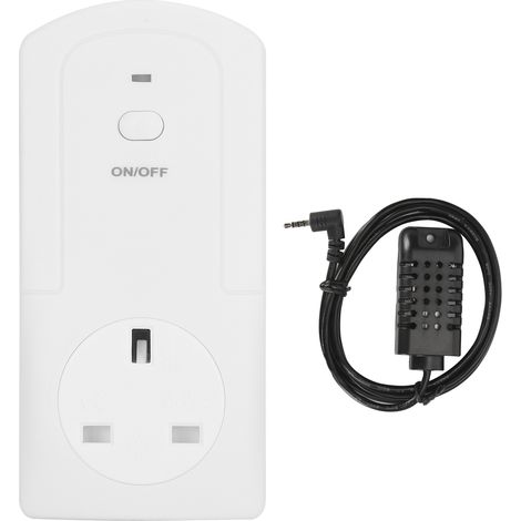 Prise intelligente TS‑5000 avec contrôle de température et d'humidité, programmateur horaire, prise UK 90‑250V 50/60Hz pour maison (1/5)