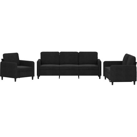 Maison Exclusive - Set di Divani 3 pz Nero in Velluto