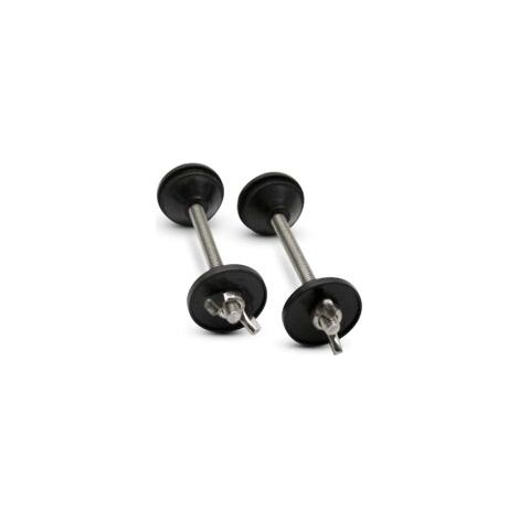 Lot de 2 vis de fixation pour réservoir WC – Tige filetée M6x100mm – Acier inoxydable – Cône articulé et écrou papillon inclus - m6x100