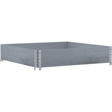 Collier de palette gris 100x100 cm bois de pin solide
