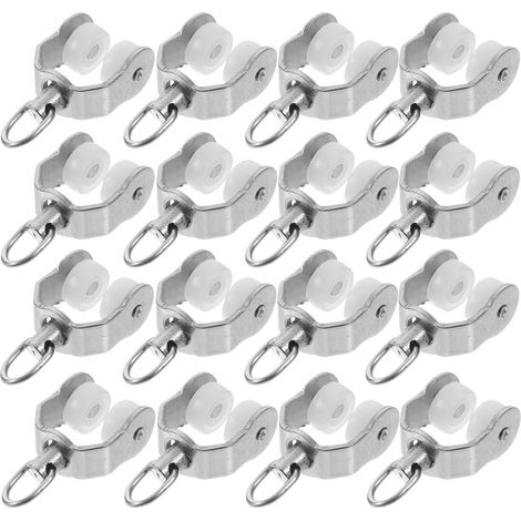 Galets de Rail Coulissant pour Rideaux 20pcs en Acier Inoxydable et Plastique, Antirouille pour Panneaux de Rideaux et Salles de Bain (1/5)