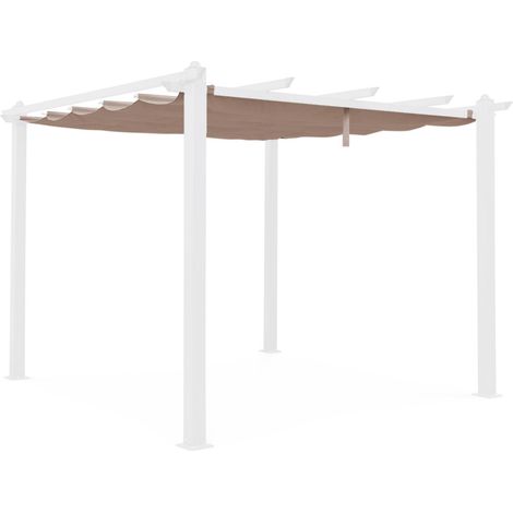 Replacement 3x3m pergola canopy roof Beige-brown 277x250x1 cm - Condate (1/3)