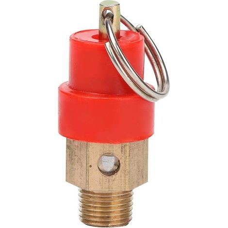 Válvula de seguridad con resorte JSSEVN, 3 piezas, regulador de válvula de alivio de seguridad de latón para compresor de aire de 8 kg (G1/4 de pulgada) (1/5)