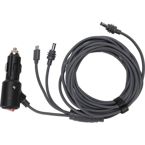 Câble d'alimentation 3-en-1 étanche pour Starlink Mini, USB-C/Allume-cigare/DC 12-20V, 5m, PVC robuste, installation facile (1/5)