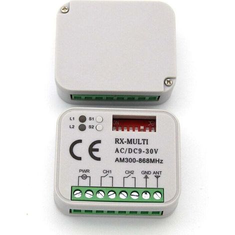Universeller 433,92-MHz-Multicode-Empfänger mit 3 Fernbedienungen, 150 m Reichweite, 9–30 V AC/DC-Netzteil, kompatibel mit Garagentoren