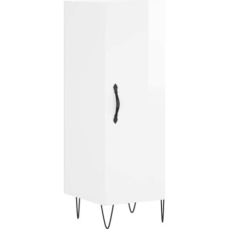 Maison Exclusive - Credenza Bianco Lucido 34,5x34x90 cm in Legno Multistrato