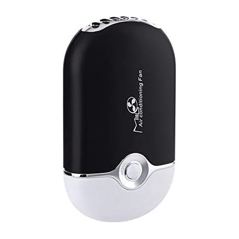 Mini-Tischventilator mit eingebautem Li-Ionen-Akku, wiederaufladbar über USB, Modell F015, schwarz. (1/5)