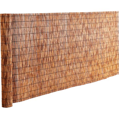 Mophorn 4 ft x 16,4 ft, 2er-Pack natürlicher Schilfzaun, Schilfschirm, Terrassen-/Balkon-Dekor, Gartenteiler, Sichtschutz, 0 Volt, Schilf, braun