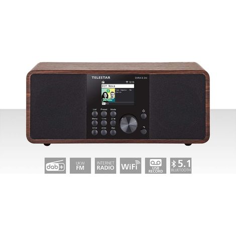 Dira s 24i radio estereo multifuncional dab fm internet bluetooth madera