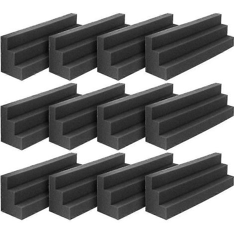 12 panneaux acoustiques d'angle pour piège à basses, en mousse, pour studio, isolation phonique. (1/5)