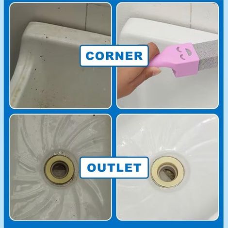Ensemble de 6 râpes en pierre ponce avec 2 poignées pour éliminer le tartre. Convient aux surfaces en céramique des toilettes, lavabos et baignoires. Râpe jaune et violette pour le nettoyage et l'entr (1/3)