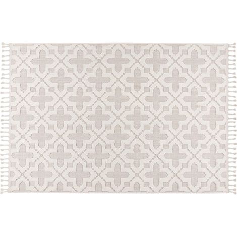 Elma - tapis rectangulaire motif graphique - beige et blanc - beige/blanc (1/5)