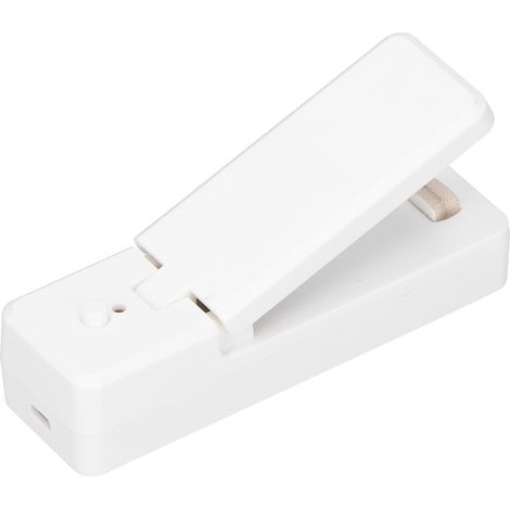 Machine à sceller portable USB pour aliments, noix et snacks - Sceleur thermique blanc compact (1/5)