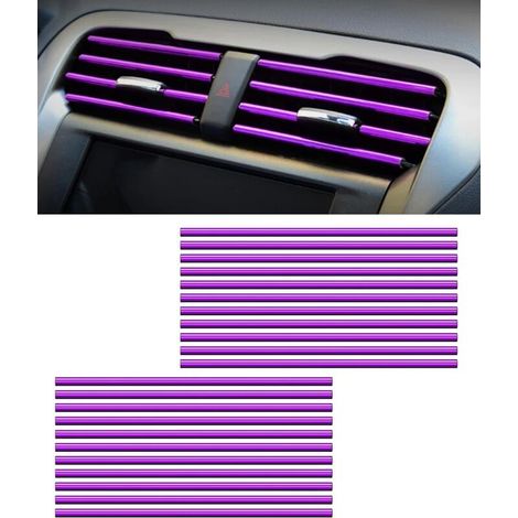 20PCS Bandes DéCoration De Sortie D’Air De Voiture,voiture accessoires interieur,Bande Décorative pour Climatiseur de Voiture,Bande D'AéRation pour bouches d'aération(Violet) (1/5)