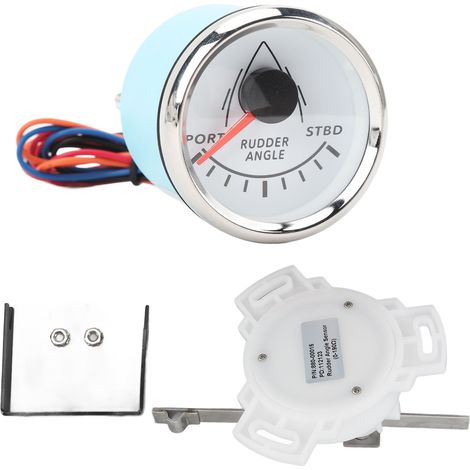 Ruderwinkelanzeiger, 8 Farben, hintergrundbeleuchtet, 52 mm, mit Sensor, für Boote, Yachten, Außenbordmotoren (1/5)