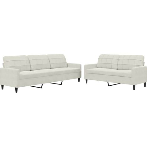 Maison Exclusive - Set di Divani 2 pz con Cuscini Crema in Velluto
