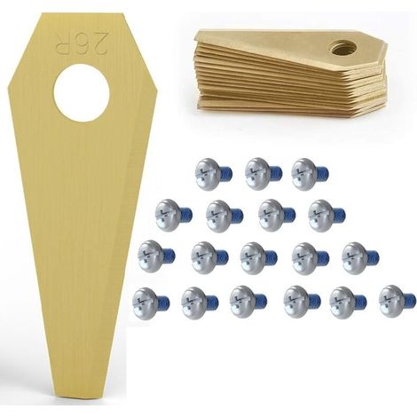 18pcs Lames de Rechange pour Bosch Titane Accessoires pour Tondeuses Robot+ 18Pcs Vis, Lame de Rechange pour Robot Tondeuse Lame Compatible avec Bosch Tondeuse-LIAIKI (1/4)