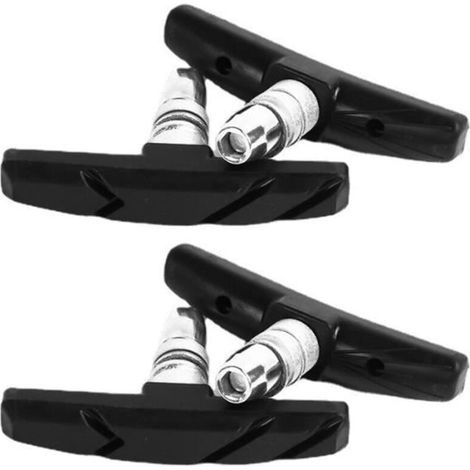 Patin de frein vélo V de résistance à l'usure, doublure de frein en caoutchouc à engrenage fixe noir, bloc de frein d'outil de (1/4)