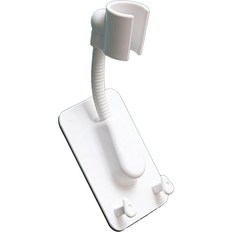 Supporto per soffione doccia senza foratura, impermeabile, con adesivo resistente, angolazione regolabile, per doccetta a mano in bagno. (1/5)
